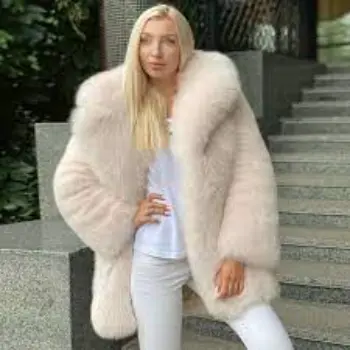 Woman Real Fox Fur Coat